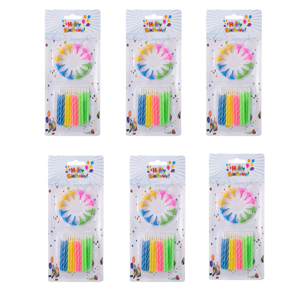 Bulk 6 Packs for Birthday Candles with holders