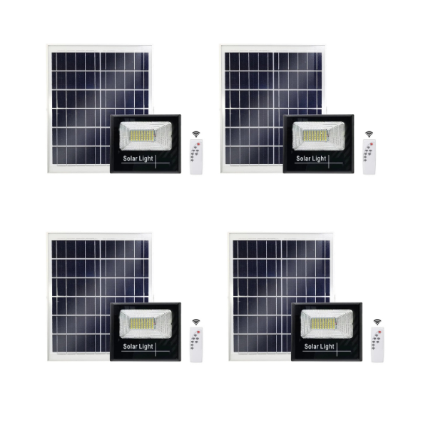 Pack of 4 - Solar 50W LED Flood Light with remote control