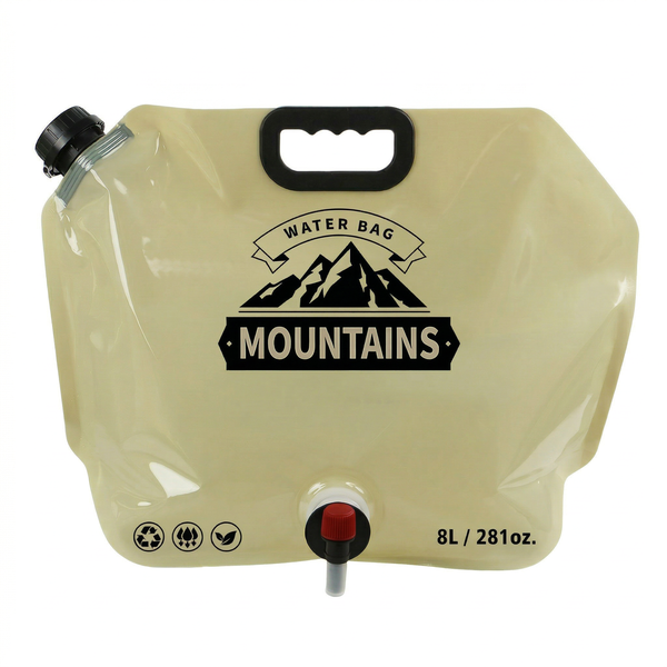 8L Portable Foldable Water Bag Thickened Outdoor Camping Water Container