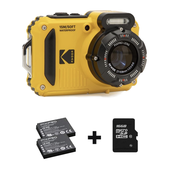 Kodak Pixpro Wpz2 Digital Camera Waterproof Yellow Bundle