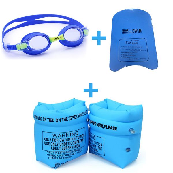 GetUp Swimming Kickboard, Goggles And Arm Bands - Blue