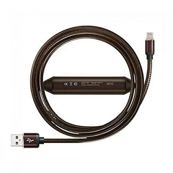 2 in 1 Ultra Rugged Braided Nylon 1.5m Data and Power Bank Cable 2600mAh