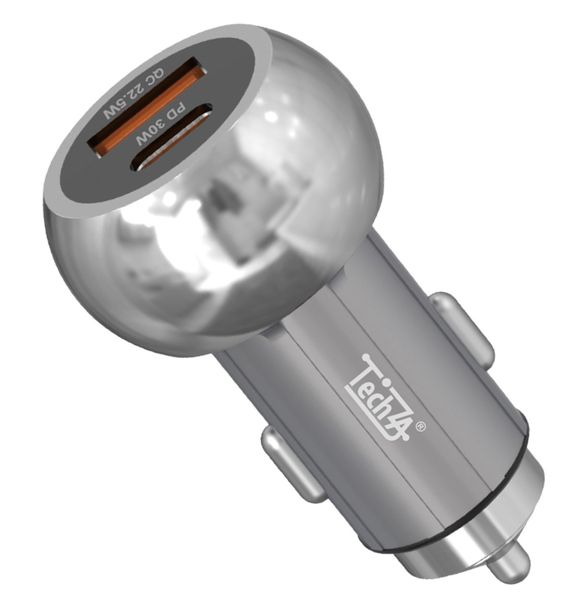 TechZA 52.5W PD QC Super Fast Car Charger - Dual Port Adapter TZ-CC06