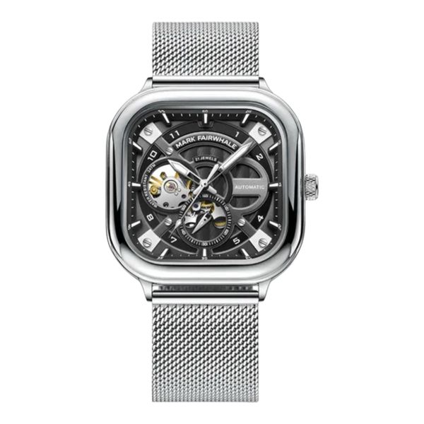 MARK FAIRWHALE Men's Automatic Mechanical Watch with Hollow Dial