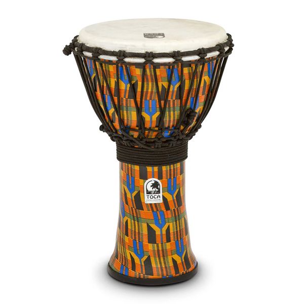Toca 9" Freestyle Rope Tuned Djembe - Kente Cloth Design