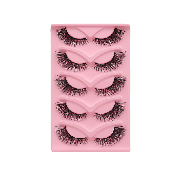 Long Curly Fox Eye Manga False Eyelashes 5 Pairs