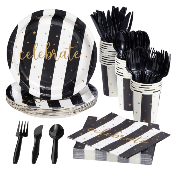 Black and White Celebrate Party Bundle