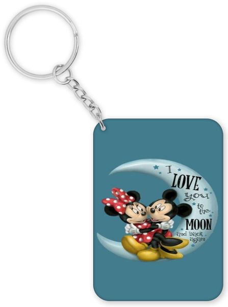 Mickey Mouse and Minnie Mouse Moon Anniversary Valentine Gift Keyring