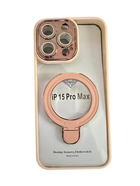 Peach/Transparent Phone Case Back Cover Compatible with Iphone 15 Pro Max