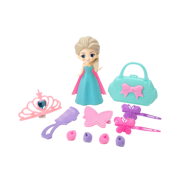 Princess Mini Doll Accessory Set - Tiara, Purse, Hair Kit
