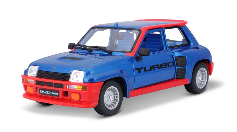 Bburago 1/24 Renault 5 Turbo (15cm Long) - Blue/Red