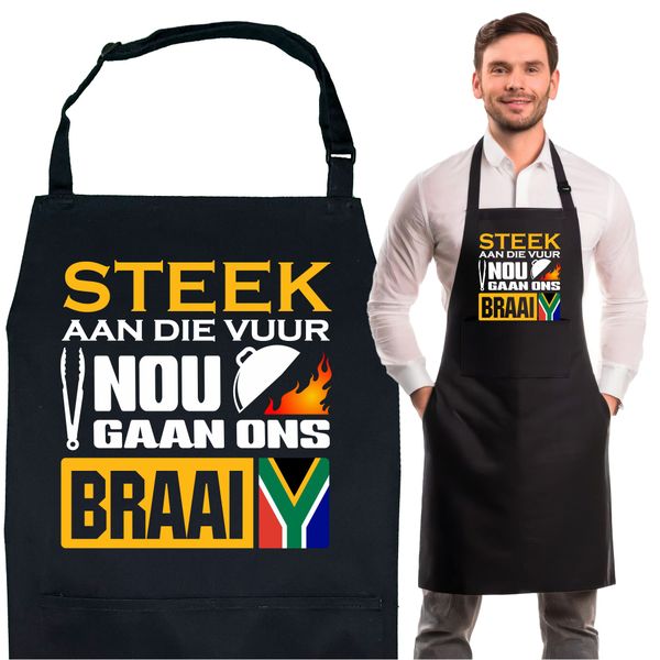 Braai Apron for Men - Nou gaan ons braai