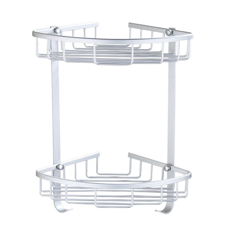 Chrome Aluminum Wall Mount Compartment Shower Rack