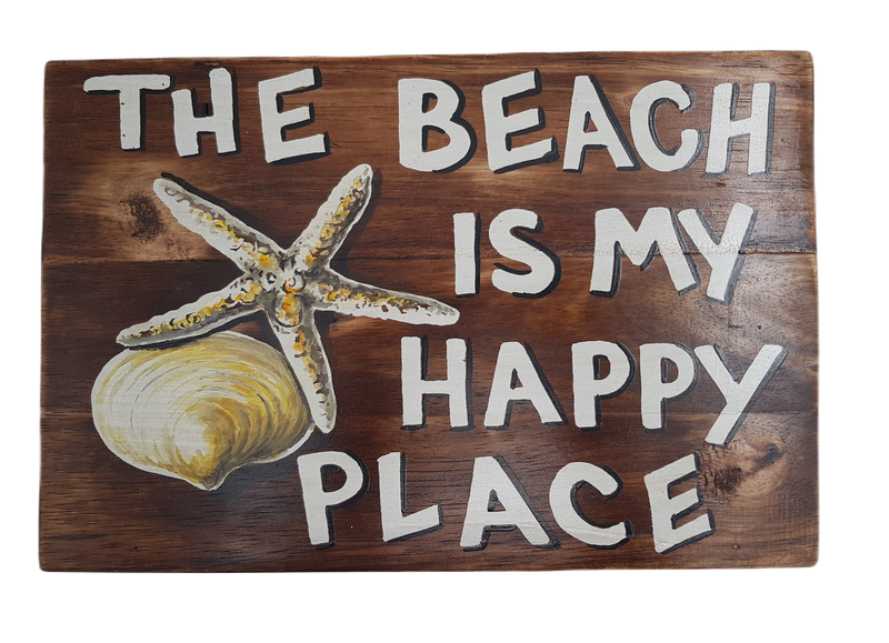 Wood board - Happy Place (20x30cm)