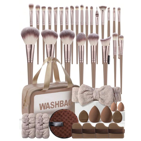 40-Piece Professional Makeup Brush &amp; Beauty Tool Set - with Bag incl
