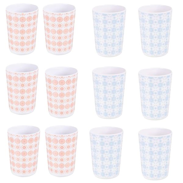 Kitchen Durable Picnic Melamine Tumbler Cup Set Of 12 -250ml
