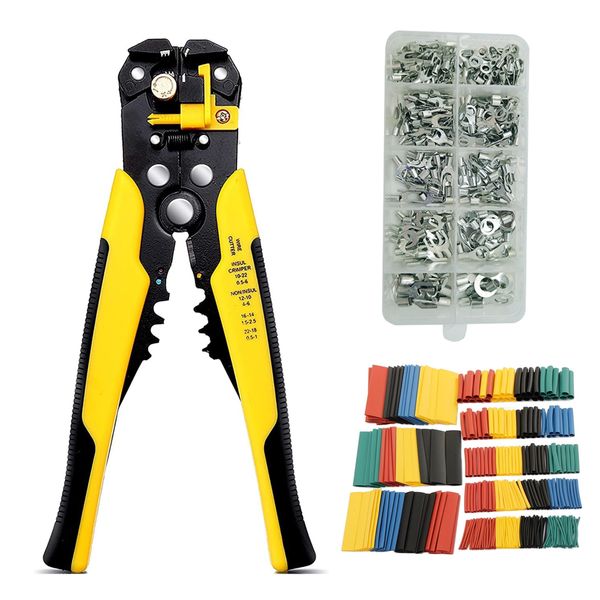 Wire Stripper,320 Pcs Heat Shrink Set ,Ring Terminals &amp; Fork Connector Kit