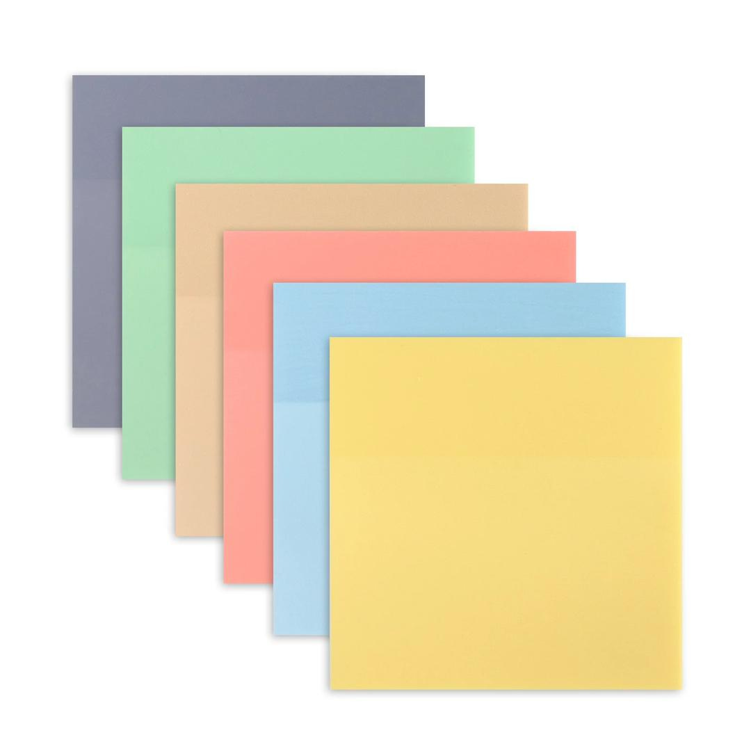 Transparent See-Through Sticky Notes Set Pastel Colours 6 pads x 50 ...