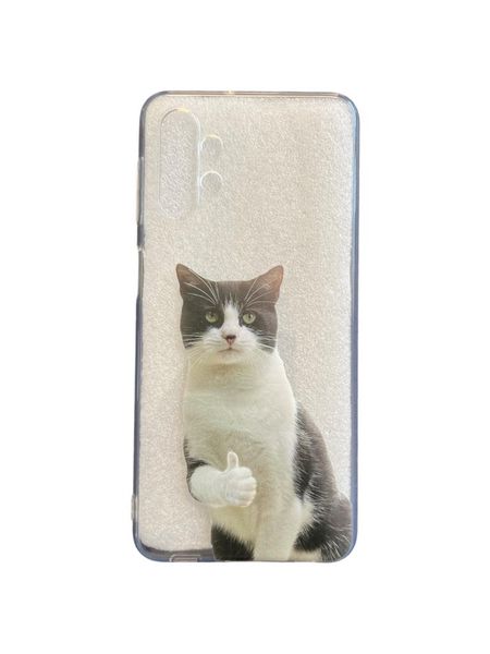 AMA Clear Silicone Case Funny Cat Pattern For Samsung Galaxy A12/ M12