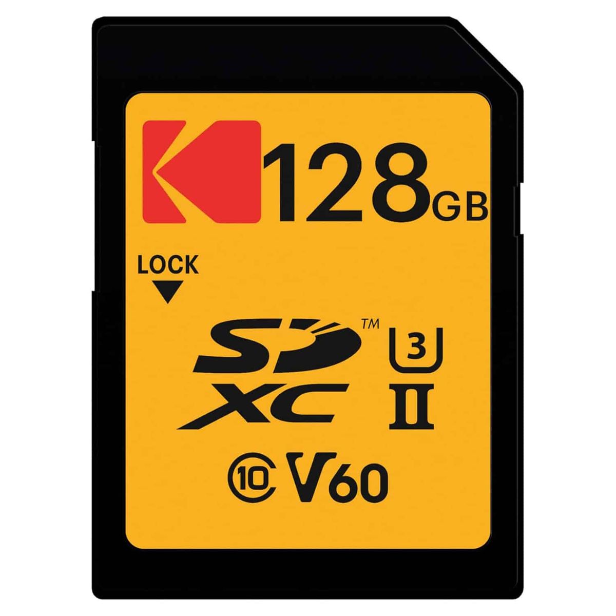 Kodak 128GB SD Card Ultra Pro with UHS-II U3 V60 for 4k or 8k