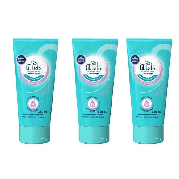 Lil-lets Intimate Care Creme Wash Tube - (3 x 150ml)