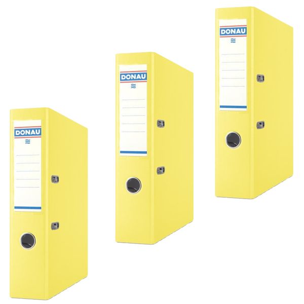 Donau Lever Arch File 75mm, Yellow (Pack of 4)