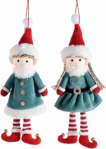 Sants Boy &amp; Girl Christmas Tree Decoration