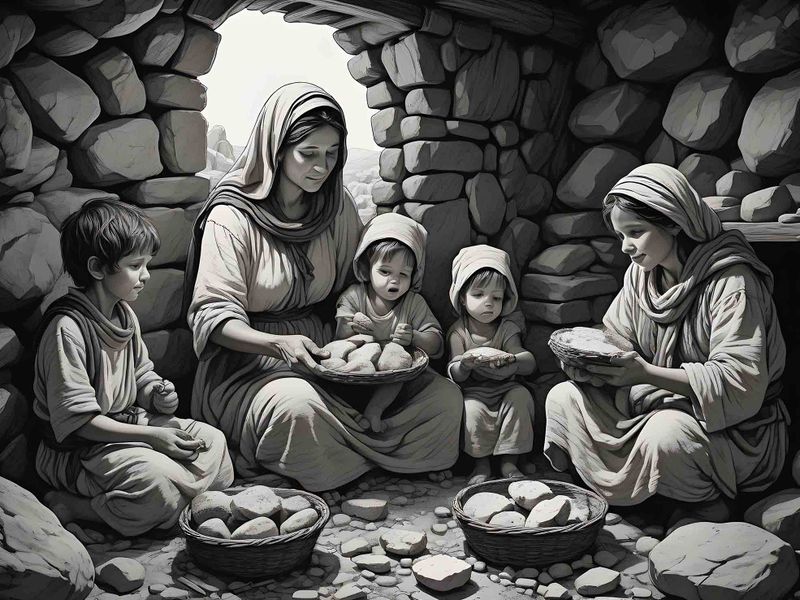 0346 Family Eating 1 Canvas Wall Art