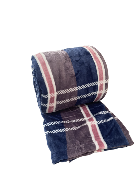 Fleecex Throw Blanket 220cmx200cm-Blue&amp;Pink Strip