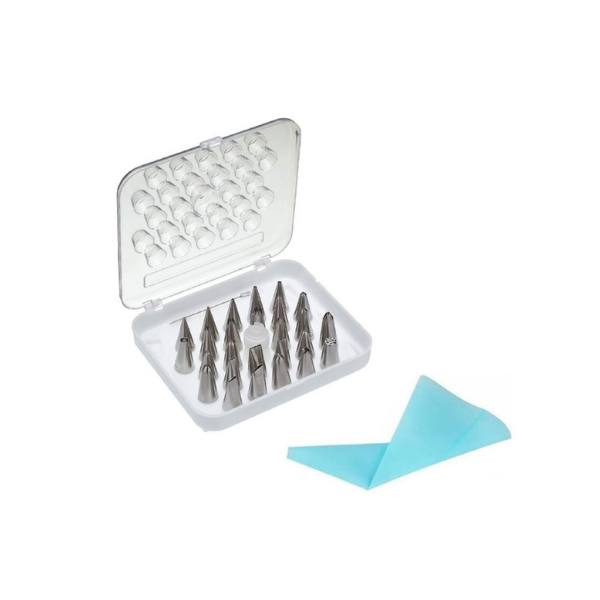 26 Pieces Icing Pipe Nozzles, Coupler, Brush and Case