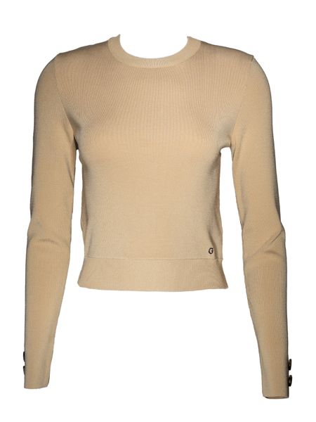 Guess Sophie Crew Neck Top Sweater - Foamy Taupe