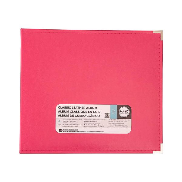 We R Classic Leather D Ring Album 12X12 Strawberry