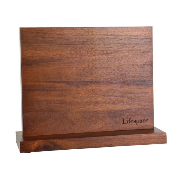 Lifespace Premium Counter Top Acasia Magnetic Knife Holder
