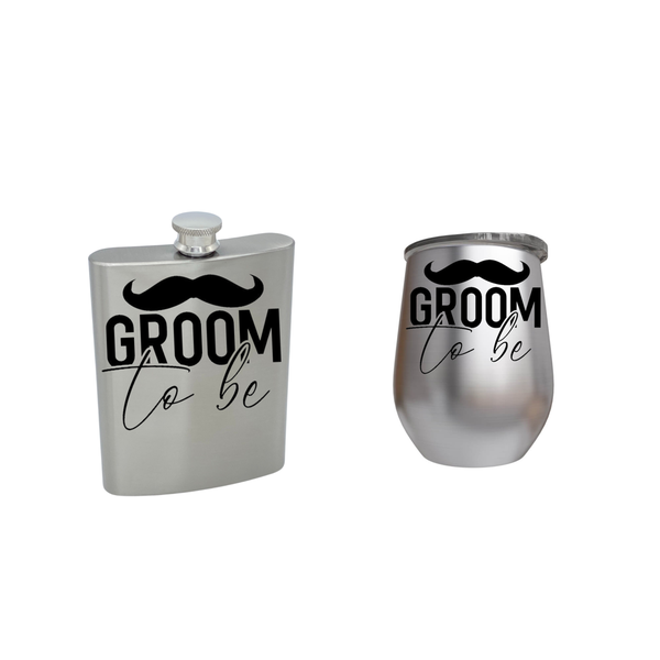 Groom To Be Tumbler and Hip Flask