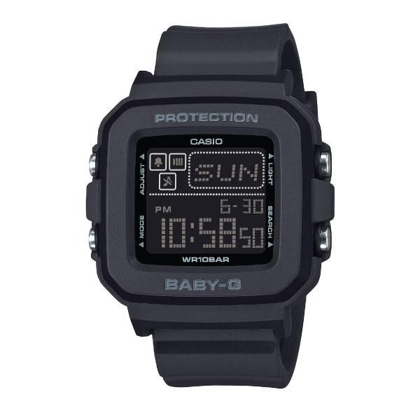 Casio Womens Black Digital Rubber Strap Watch-BGD-10-1DR