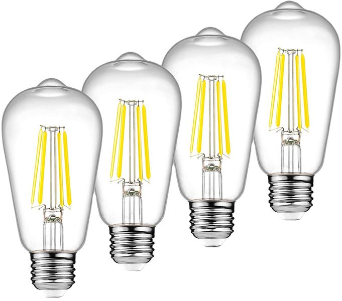 JNC-ST64 4W LED Filament Bulb E27 White x 4 Pieces