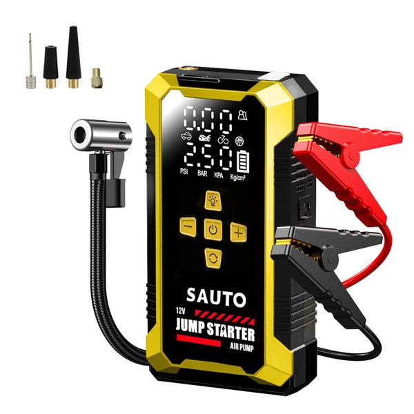 Sauto 4 IN 1 Smart Jump starter and Air compressor with LED light 8500mAh