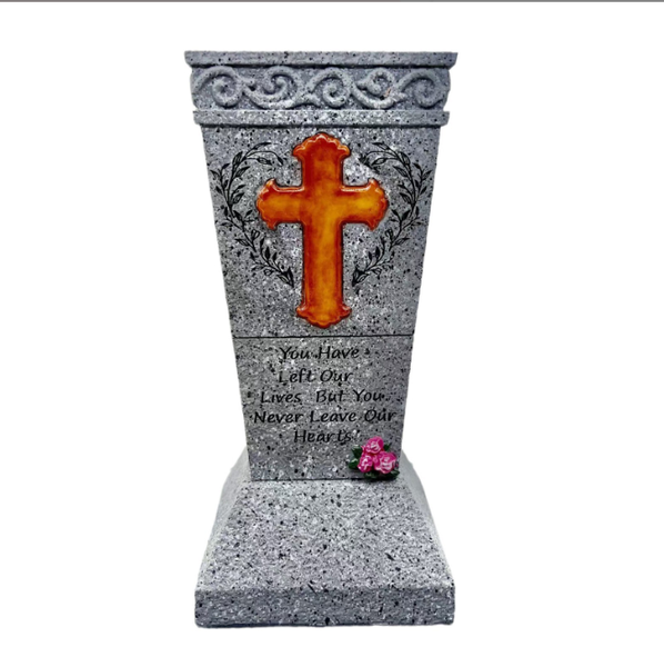 Solar- Powered Grave Vase with LED Lighting, Durable Material