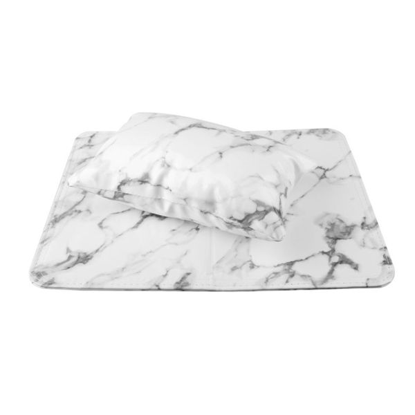Portable Marble Manicure Pillow and Foldable Placement Mat Set