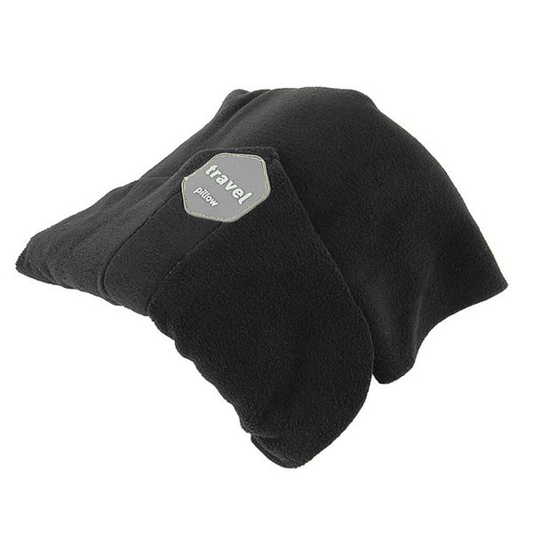 Ergonomic Travel Neck Pillow - 360 Support, Soft Polyester - Black