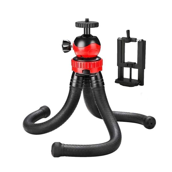 Flexible Octopus Tripod Stand with Cell Phone Holder Bend, Twist, Capture