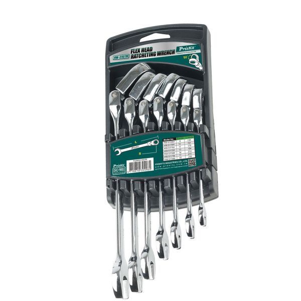 PRK HW-5907M 7-Piece Metric Flex Head Gear Wrench Set with Case