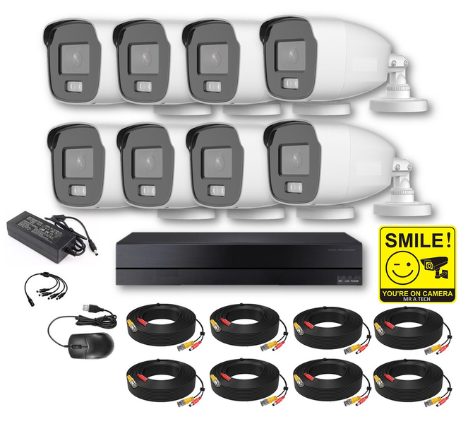 Hi-Vision 8 Channel Kit Turbo DVR &amp; 8 Cameras FULL COLOR