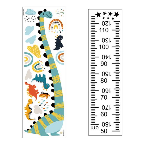 Cartoon Dinosaur Height Chart Sticker Kids Room Decor