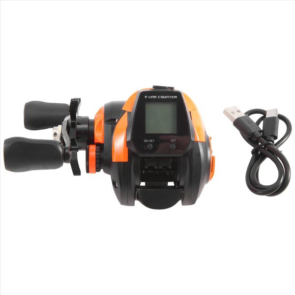 Samolla Electronic Baitcasting Fishing Reel Led Screen Orange Right