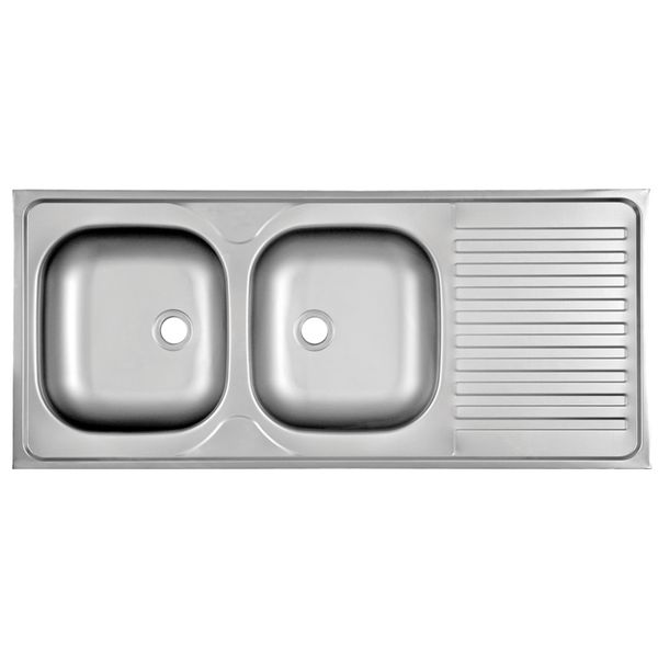 Stainless Steel Sit On Sink 50X120 | Double Bowl