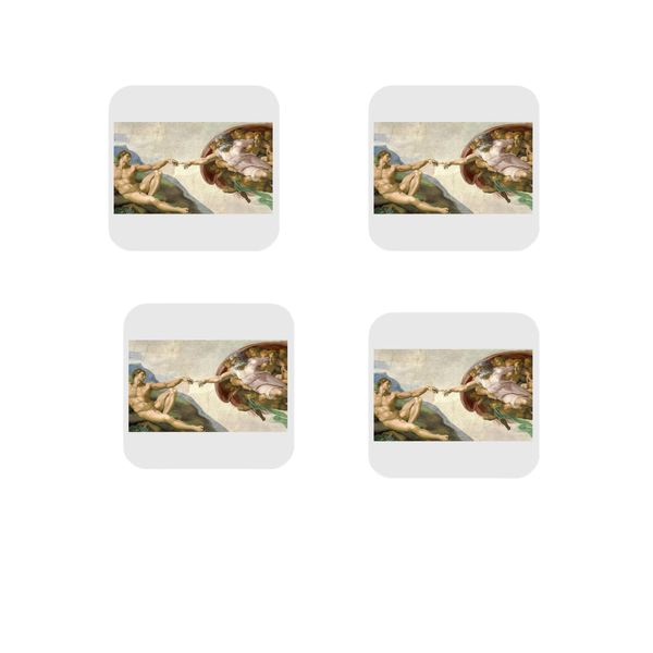 BG - Adam touching God 4 Pack Rubber Coasters