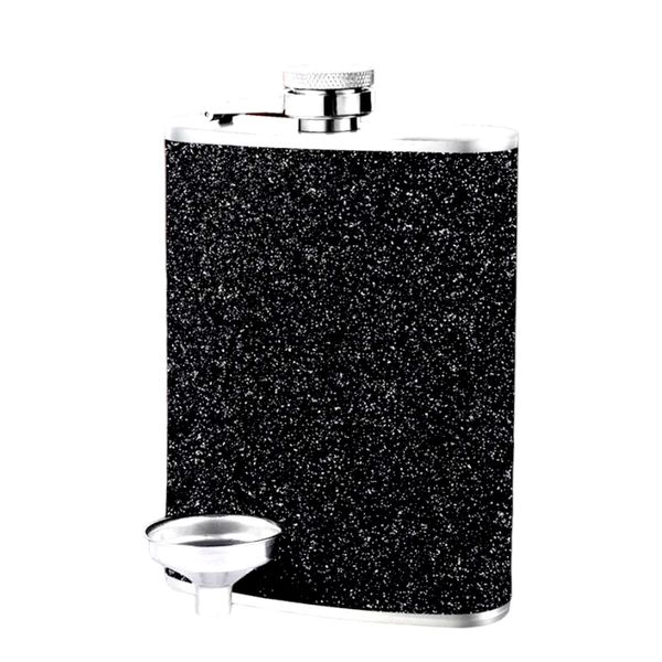 Stainless Steel Glitter Hip Flask - 240ml