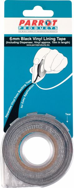 Vinyl Lining Tape (10 Meters - 6mm - Black) Pack of 5