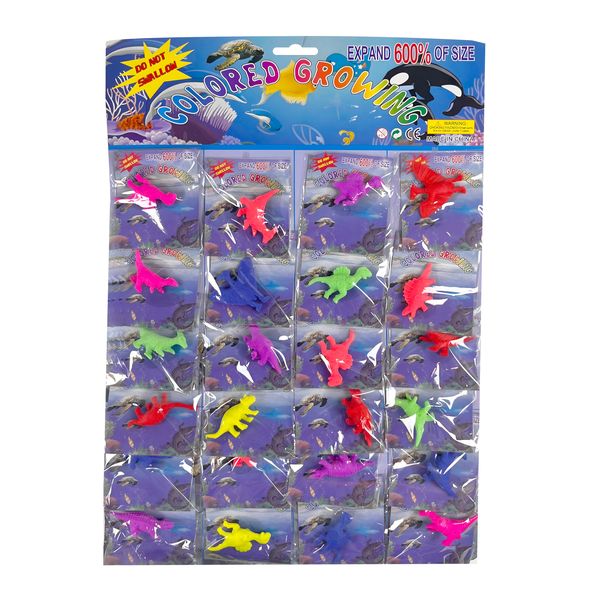 Party &amp; Classroom Kids Prizes - Colourful Growing Dinosaurs - 24 Pack